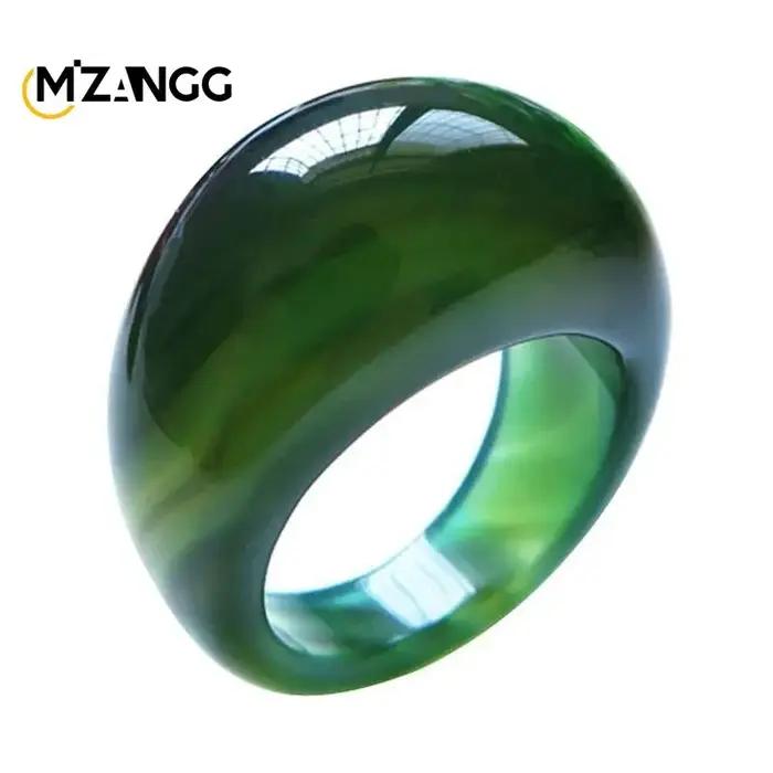 Bague en Agate naturelle et calcédoine pour hommes et femmes