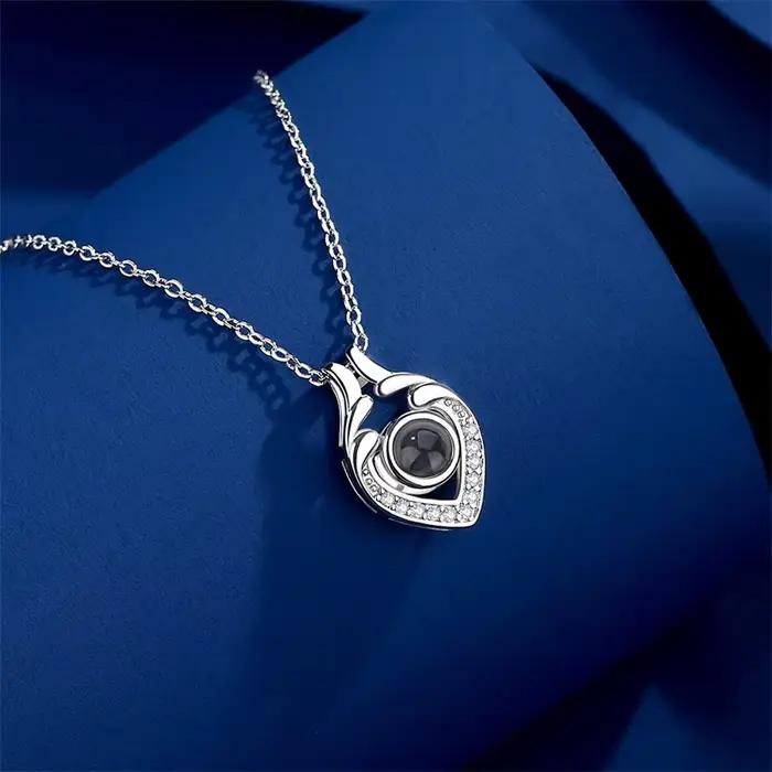 Collier Coeur Personnalisé avec Photo Intérieure Bijou Or Rose Pour Femmes Occasions Spéciales Anniversaire Souvenirs Précieux