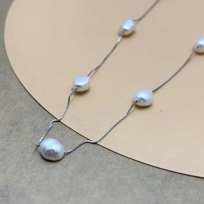 Collier de perles baroques véritables pour femmes