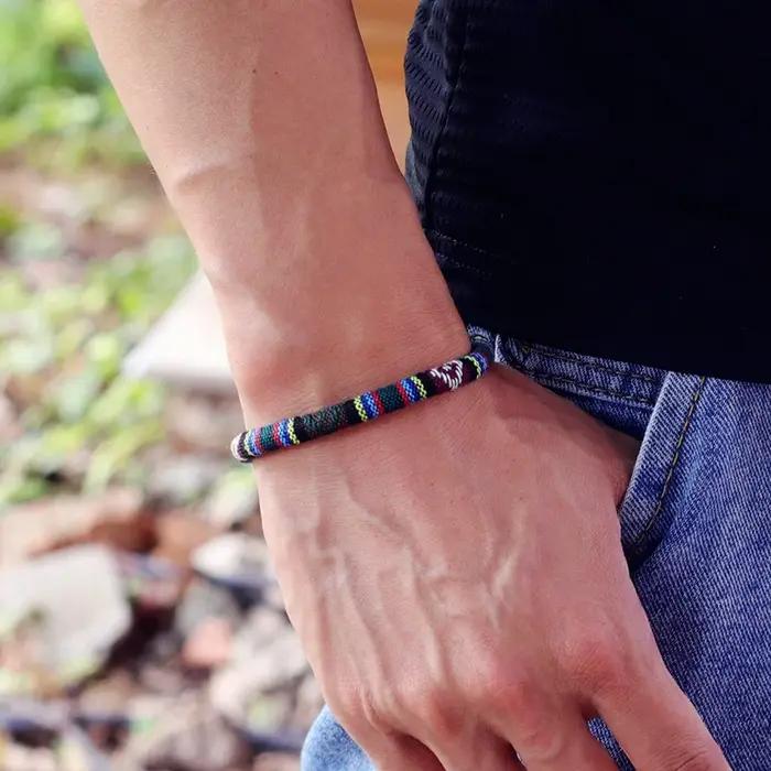 Nouveau Bracelet bohème pour hommes femmes Magent fermoir cordon