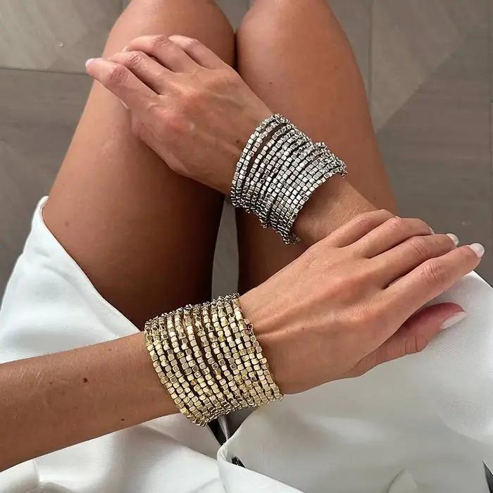 Bracelet large multicouche Vintage pour femmes