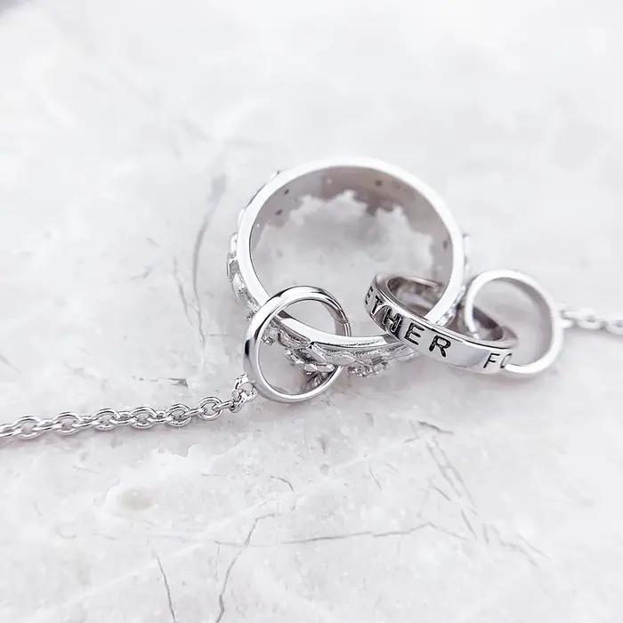 Collier reine couronne lien chaîne bijoux fins Europe 925 argent sterling tout nouveau cadeau romantique pour les femmes