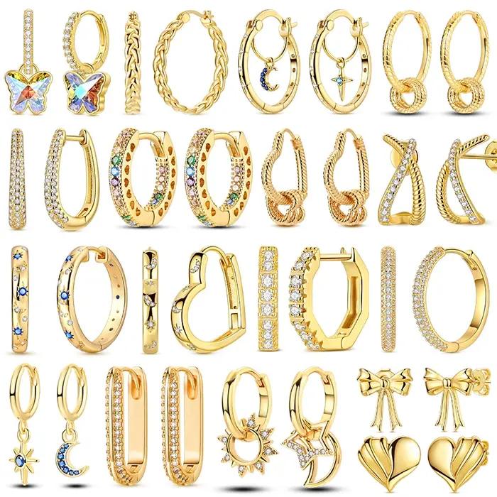Boucles d'oreilles rondes en argent 925 pour femmes