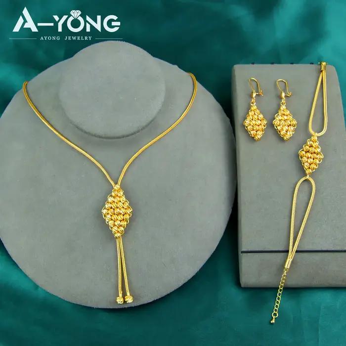 Ensemble de bijoux en perles d'or arabes plaquées or pour femmes occassions spéciales traditionnelles ornementales
