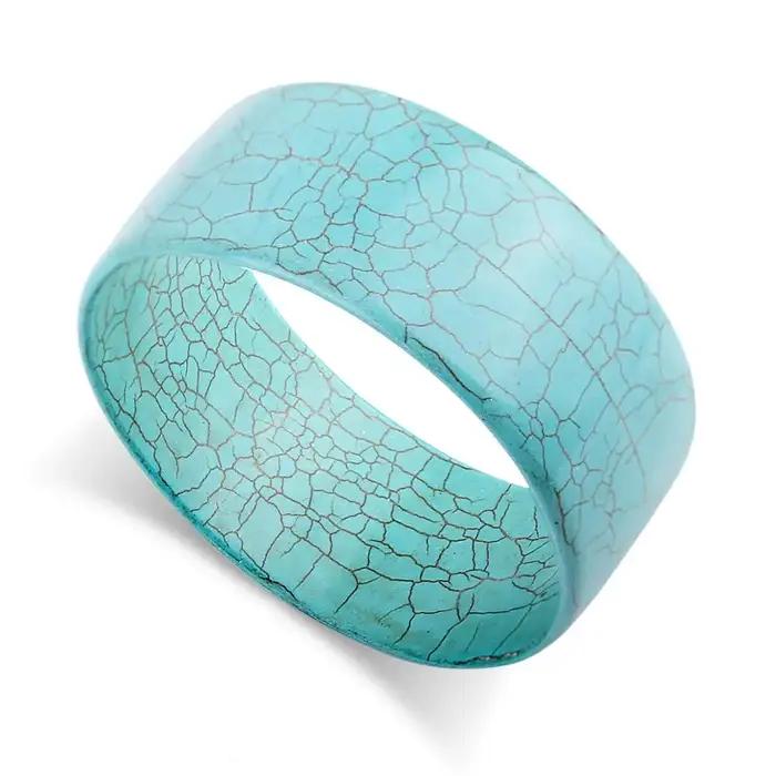 Bracelet rond synthétique-turquoise pour femmes, Style Simple, tendance, pour Costumes, couleur bleu