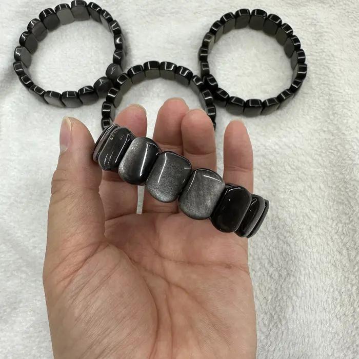 2023 nouvelle pierre d'obsidienne 9 × 14mm perles mode énergie Bracelet naturel pierres précieuses bijoux