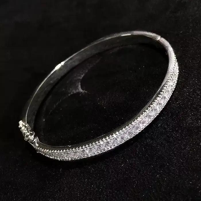 Bracelets Moissanite complets De 2mm, argent Sterling 100% plaqué or 18 carats, bijoux fins De luxe,