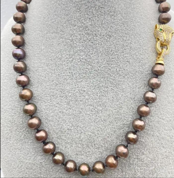 Collier de perles baroques de Tahiti AAA, perles naturelles, années 925, 18 pouces