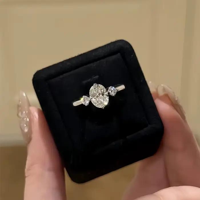 Bague de mariage ovale en Moissanite pour femmes