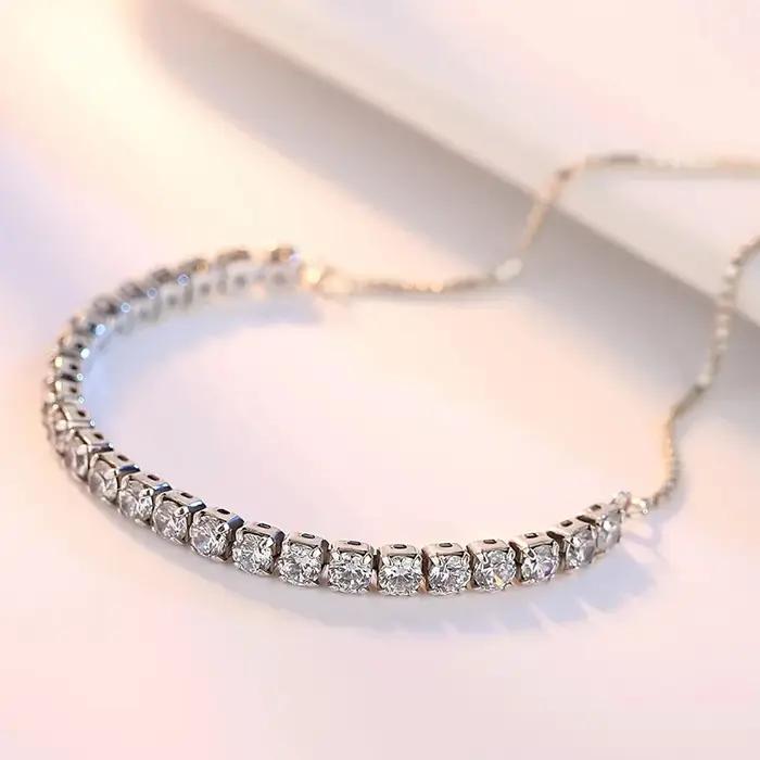 Bracelet en argent Sterling 925 Vera élégant pour femmes romantique et classique pour occasions spéciales et tous les jours