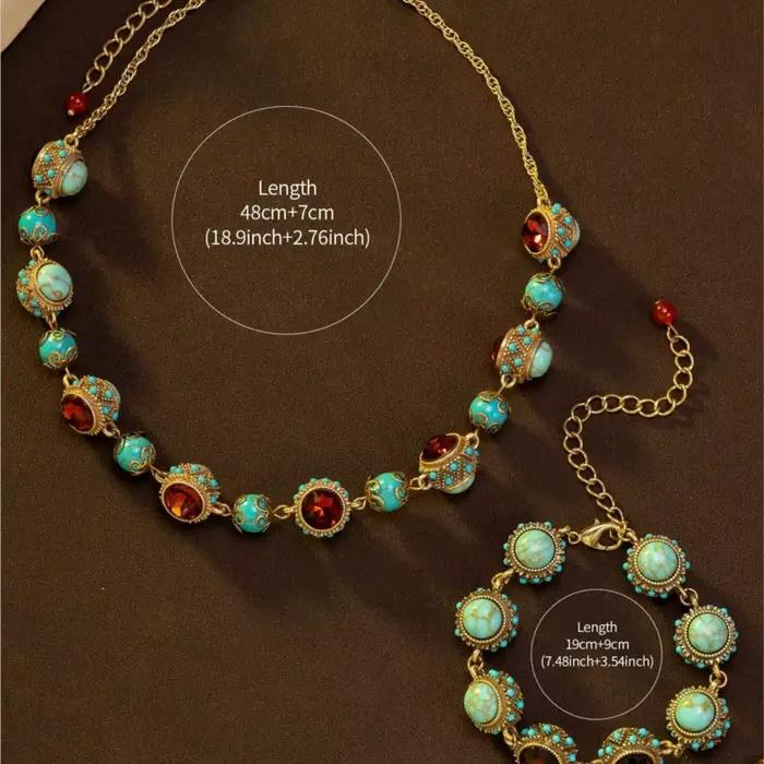 Collier en zirconium turquoise KEQIU