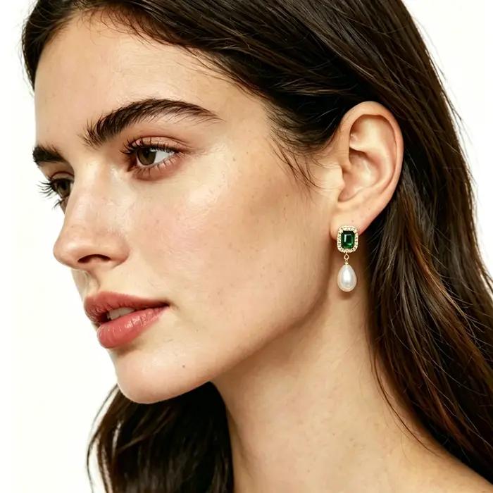 Boucles d'oreilles en perles naturelles d'eau douce étoilées en argent sterling pour femmes, cadeau idéal pour mère ou anniversaire, bijoux décontractés et élégants pour occasions spéciales
