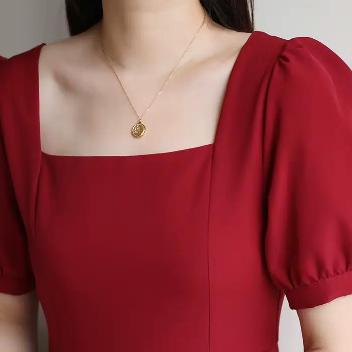 Amaiyllis-Collier ras du cou en or 18 carats pour femme, croissant de lune, étoile, rond, clavicule, pendentif, pièces de monnaie, breloque, bijoux Boho