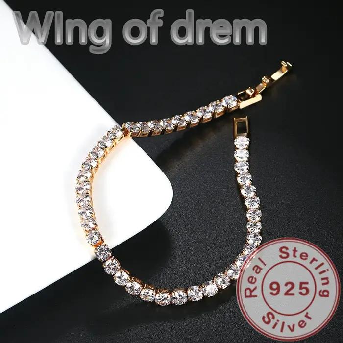 Bracelet de Tennis éblouissant en argent Sterling 925