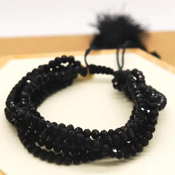 ALIYA – Bracelet de perles de cristal colorées pour femmes, multi-brins, bijoux à la mode, pompon, fait à la main, bijoux cadeau, vente en gros