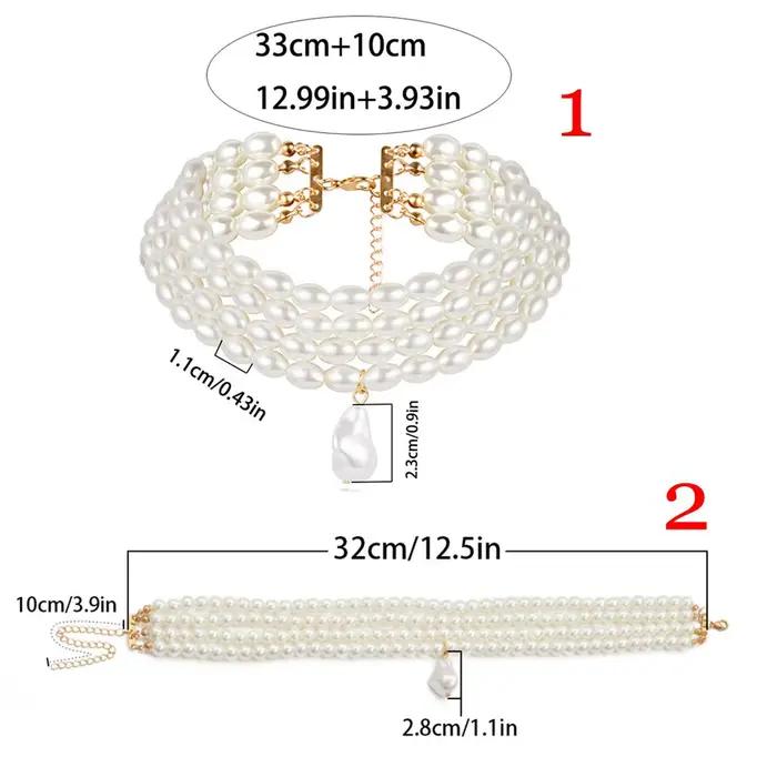 Collier ras du cou en perles superposées coréennes pour femmes