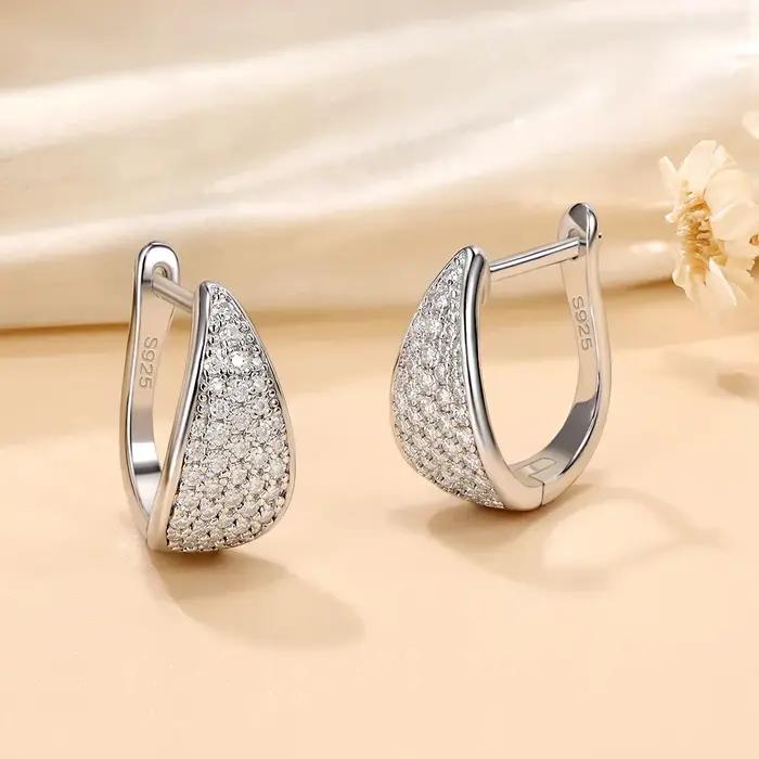 Boucles d'oreilles Moissanite couleur D pour femmes
