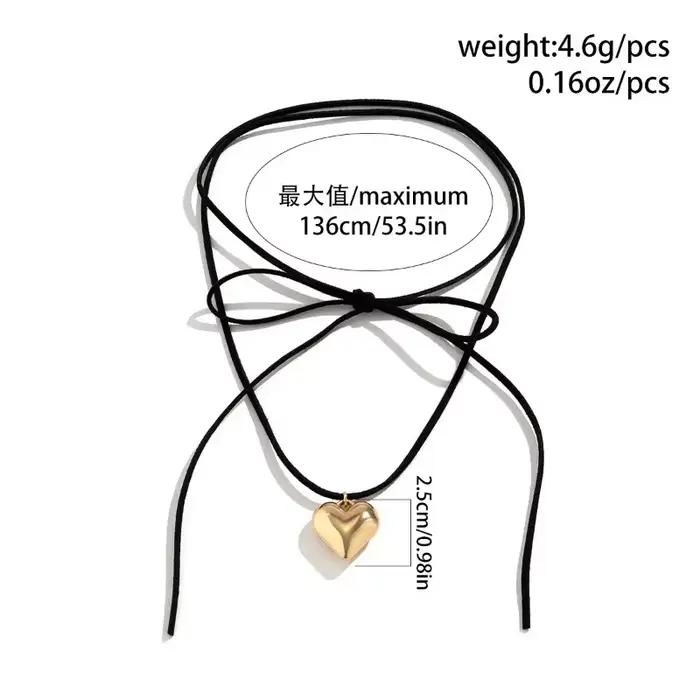 Collier pendentif coeur en couches réglables, nœud papillon noué, tour de cou en UL, bijoux de clavicule élégants, mode Joie
