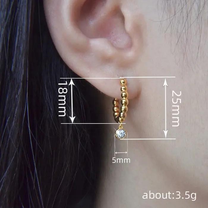 Huitan – boucles d'oreilles créoles délicates avec design perlé