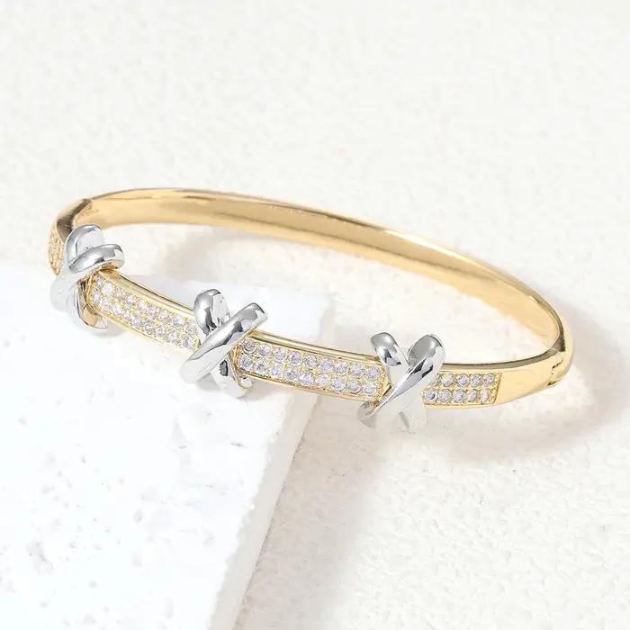 Bracelet pour femmes, Design de cour Vintage de luxe de Style européen et américain, lettre X en Zir