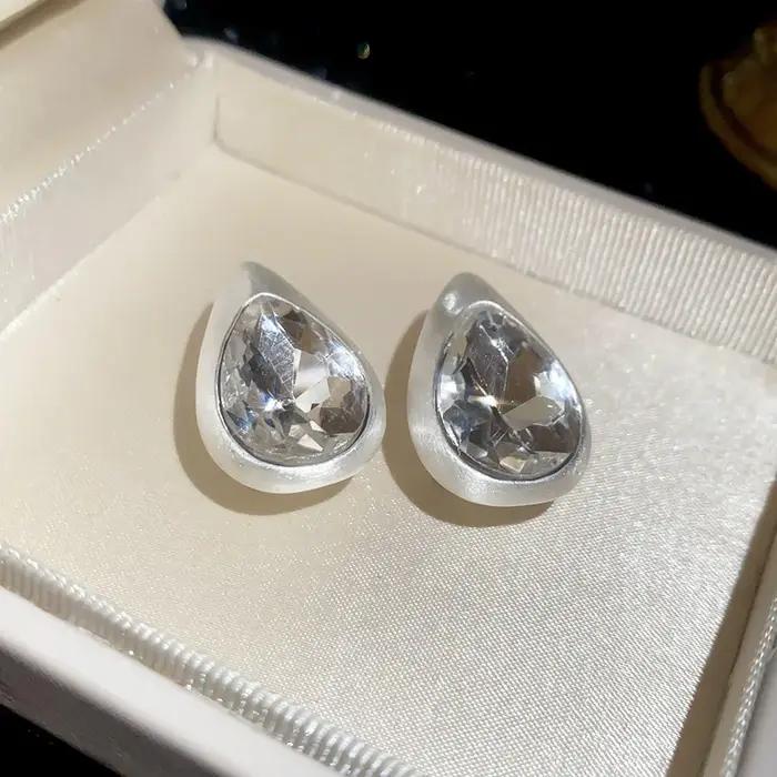 Boucles d'oreilles en forme de goutte d'eau en cristal, bijoux élégants pour femmes