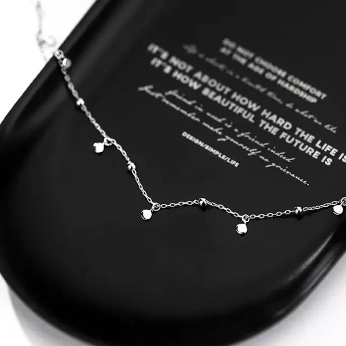 Collier ras du cou pour femme en argent sterling 925 avec pampilles