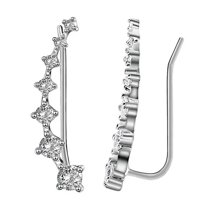 Boucles d'oreilles en argent sterling 925 serties de zirconium blanc modernes pour femmes occasions d'engagement
