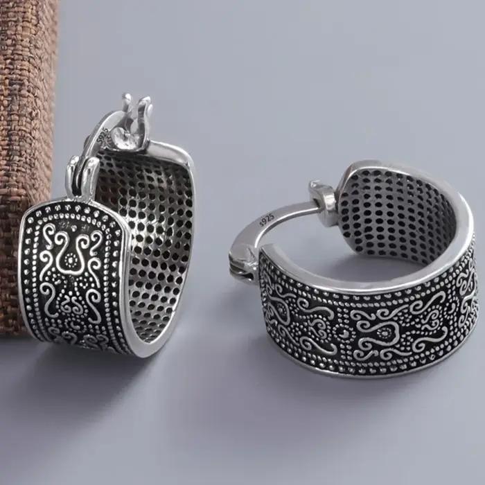 Boucles d'oreilles gothiques en argent Sterling 925 pour femmes