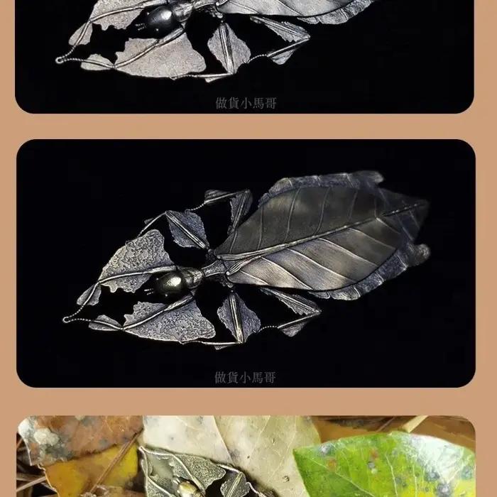Broche Feuille Vintage en Cuivre avec Acrylique Translucide pour Occasions Spéciales et Style Personnel