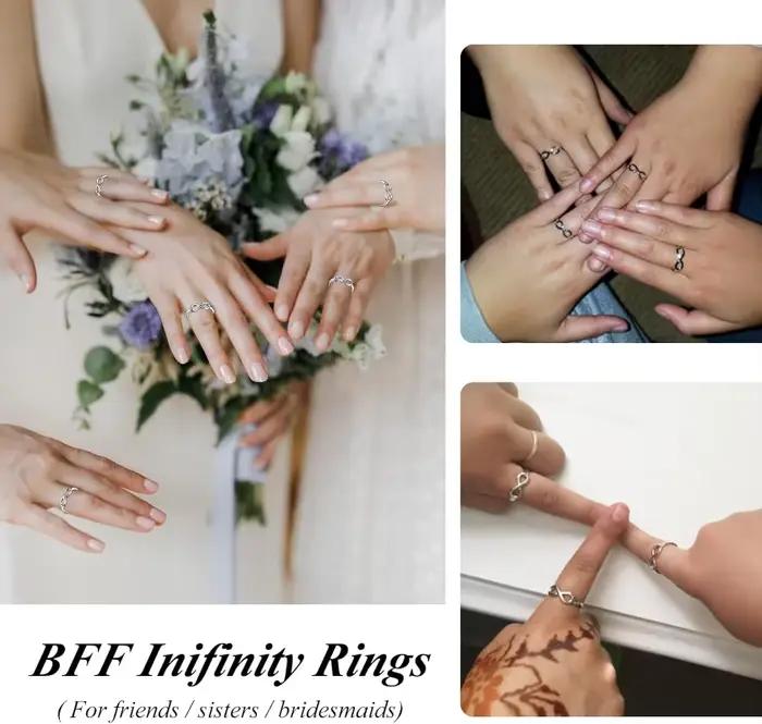 Bague Infinity Knot en cuivre pour cadeau de mariage alliance de promesse éternelle pour amitié et amour occasions spéciales partys demoiselles d'honneur
