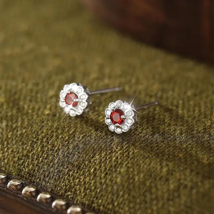 Boucles d'oreilles en argent Sterling 925 améthyste