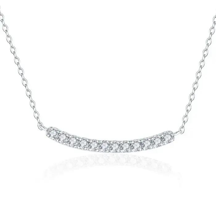 M-JAJA Moissanite sourire pendentif collier diamant collier pour femmes 18K plaqué or S925 en argent Sterling fête bijoux fins cadeau