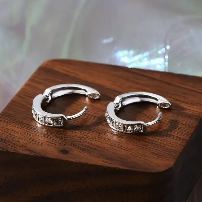 Boucles d'oreilles en argent Sterling 925 et Zircon brillant pour femmes