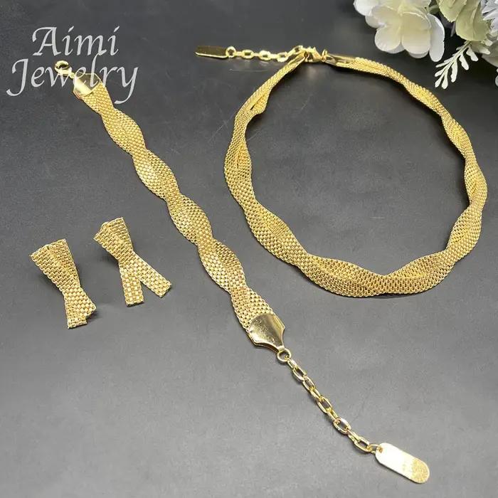 Ensemble de bijoux plaqués or pour femmes