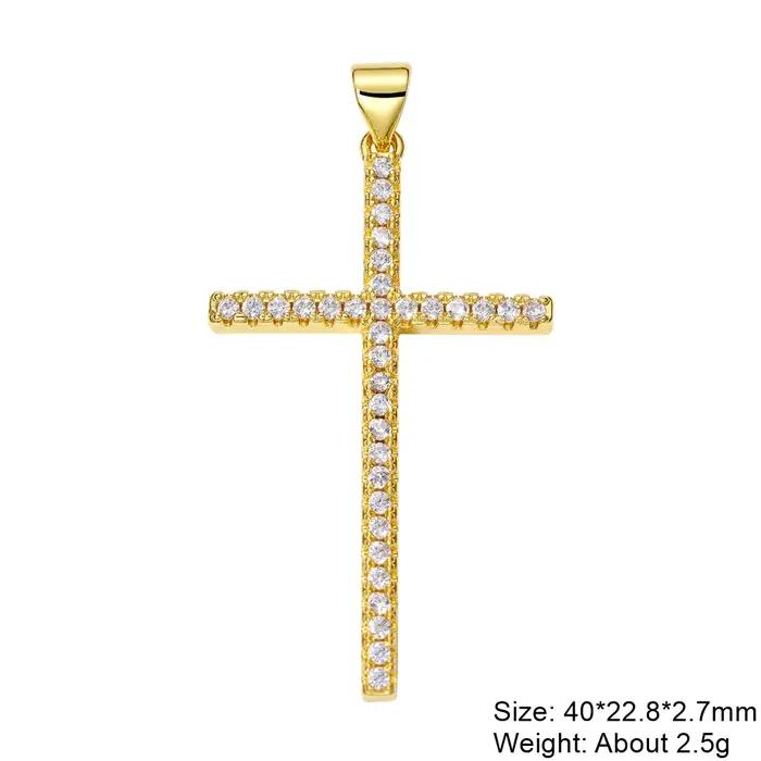Juya – breloques créatives croix chrétienne en plaqué or véritable 18K pour Talisman fait à la main
