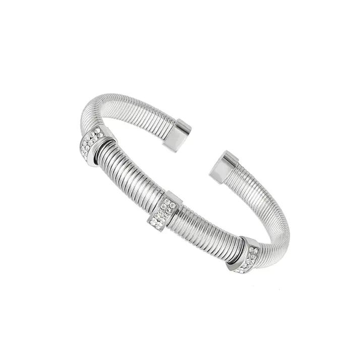 Exclusif nouveau élastique spirale en acier inoxydable ensemble de Bijoux charme 3 accessoires géomé
