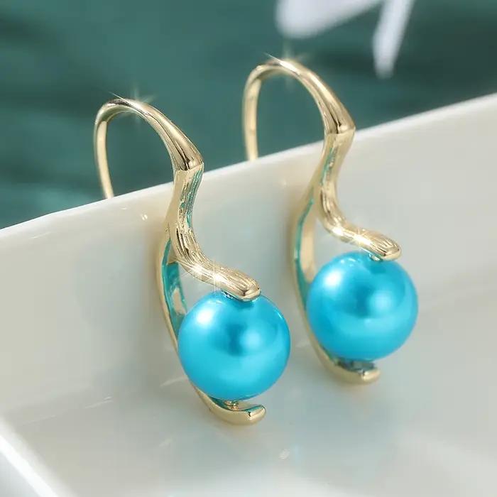 Boucles d'oreilles pendantes irrégulières tendance couleur or pour femmes