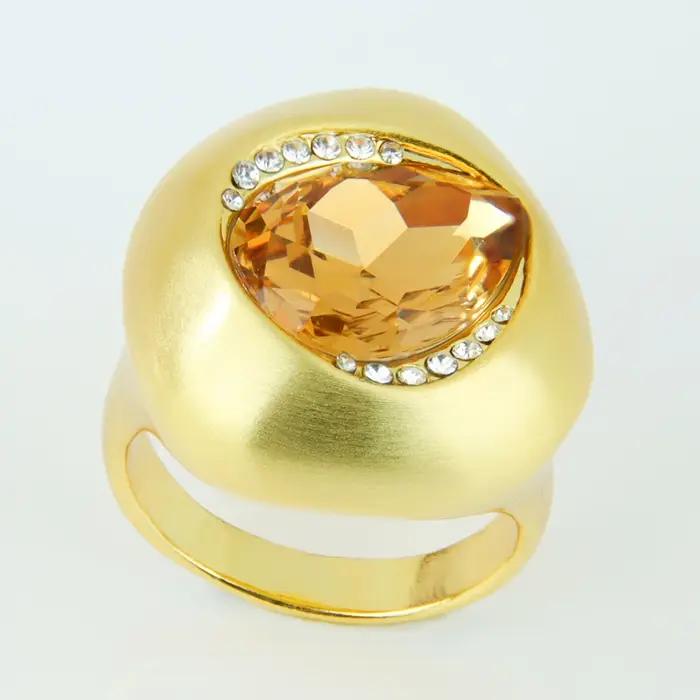 Bague en cristal coloré exquis 14k, mode européenne, bagues de Cocktail en zircone pour femmes, bijoux de déclaration Vintage tendance