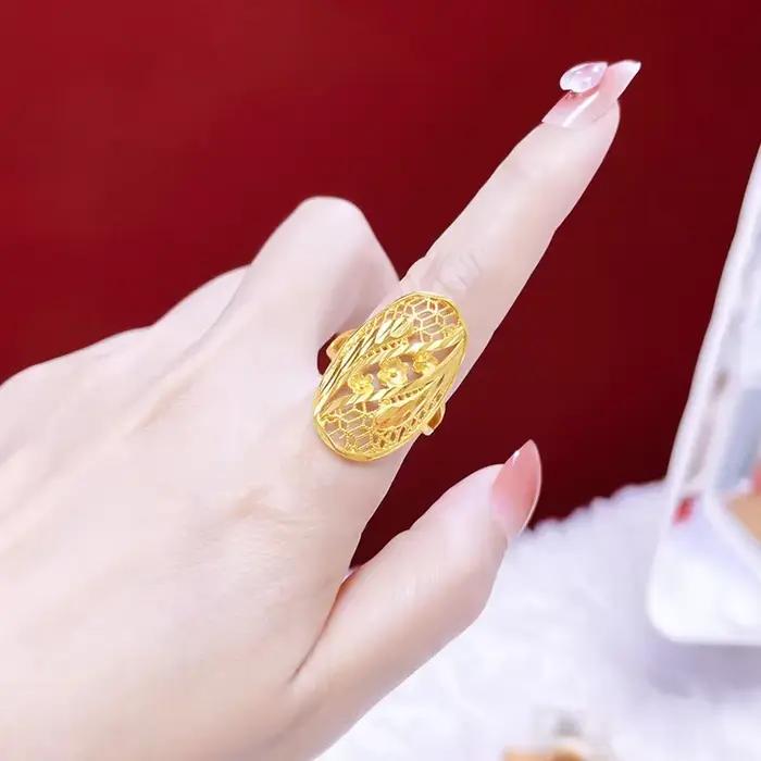 Bague en or 18 carats pour femmes, style classique, mariage, anniversaire, port quotidien, cadeau pour occasions spéciales
