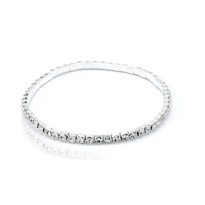 Bracelet de cheville de Tennis en strass pour femmes, chaîne élastique multicouche en cristal sur la jambe, bijoux de plage d'été