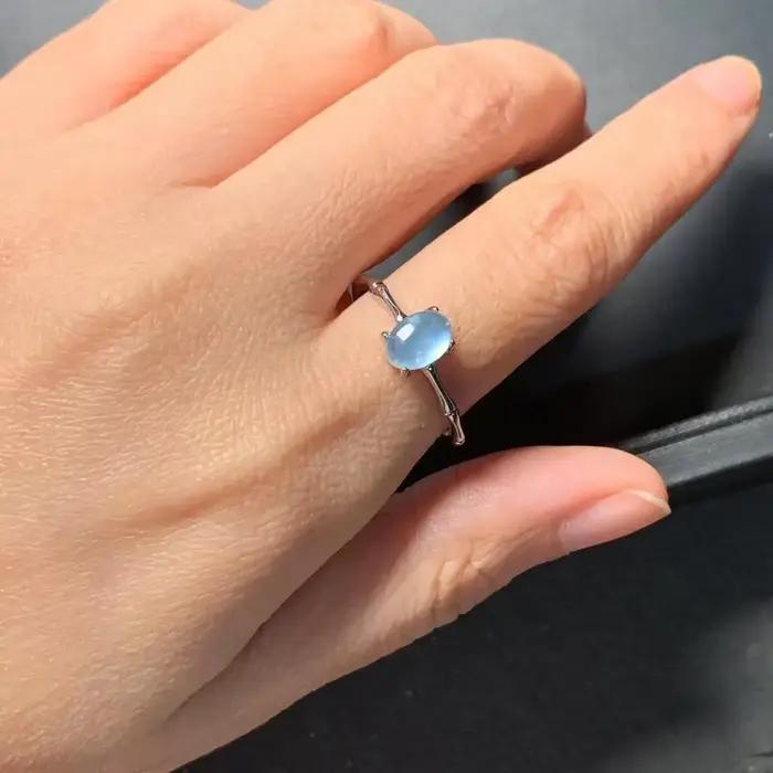 Bague aigue-marine naturelle MM, bijoux féminins réglables, cadeau pour femmes, vente en gros, haute