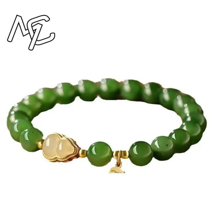 Bracelet en perles de jaspe avec pierres précieuses naturelles