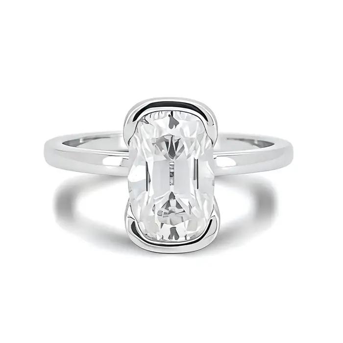 WUIHA Bague de Fiançailles et de Mariage Vintage en Argent Sterling 925 avec Moissanite Véritable GR