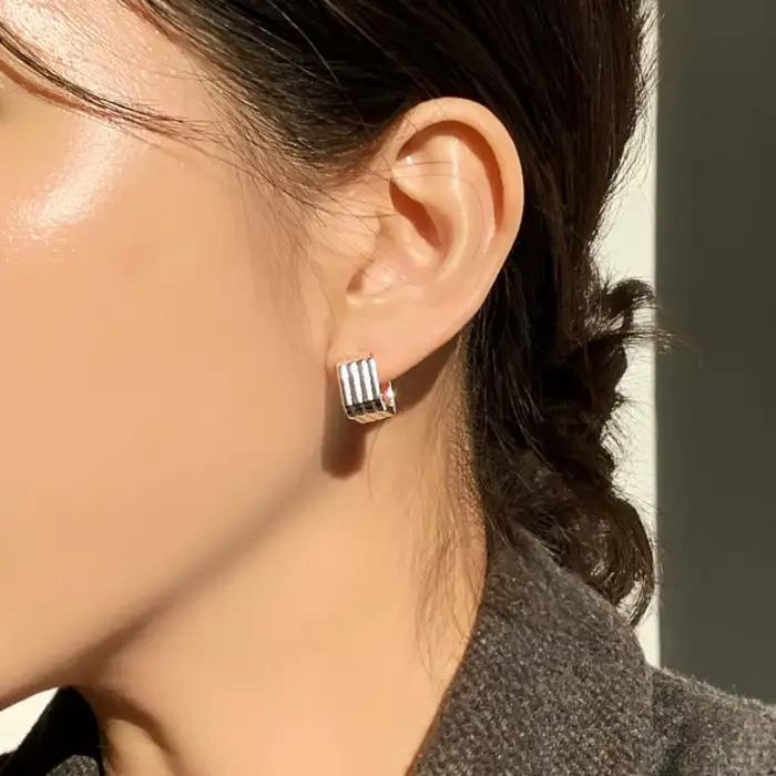 REETI 925 boucles d'oreilles en argent Sterling Styles carrés boucle d'oreille créative chaude Sexy bijoux pour les femmes cadeau personnalisé femmes bijoux
