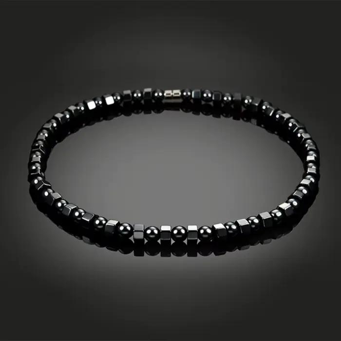 Collier en hématite noire exquise, collier de thérapie magnétique de guérison, bijoux cadeau, soulagement de la douleur pour l'arthrite du cou et des épaules