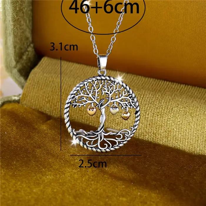 Collier pendentif arbre de vie pour femme, mignon, couleur or, bijoux de mariage, cadeau pour femmes