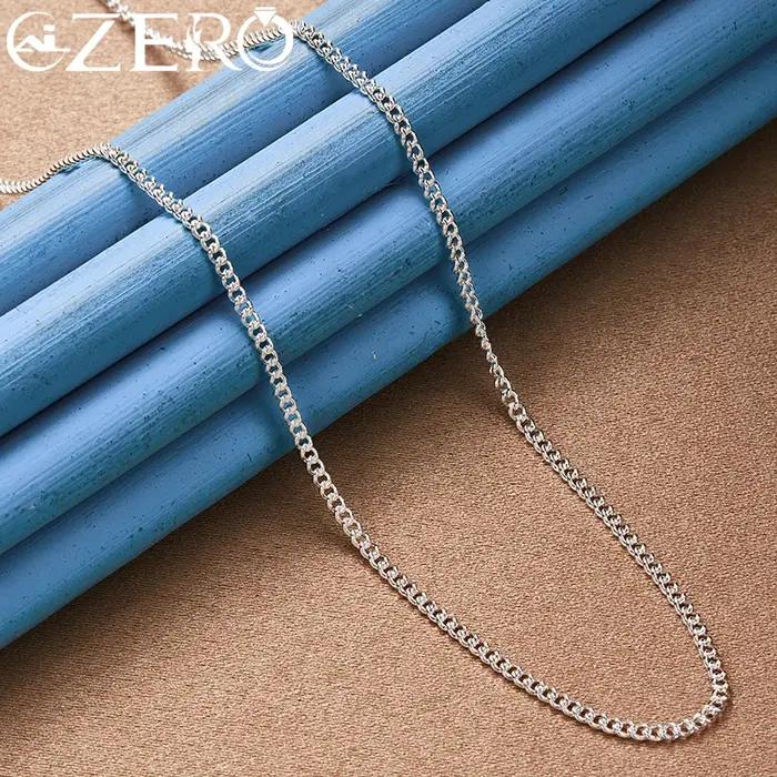 ALIZERO 40-70 cm 925 en argent Sterling 2mm chaîne latérale collier pour femmes hommes fête de mariage mode charme bijoux cadeau