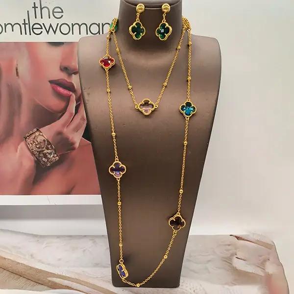 Ensemble de bijoux de couleur brésilienne pour femmes