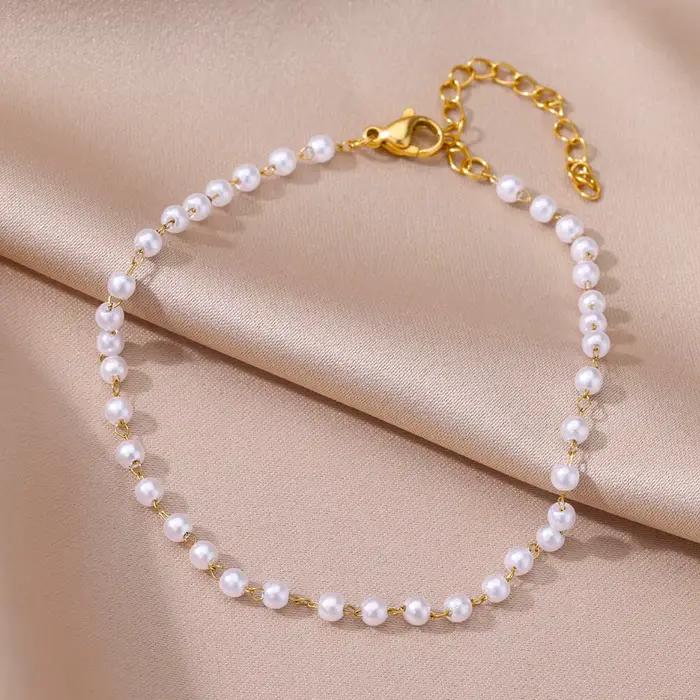 Bracelets de cheville en acier inoxydable pour femme, bracelet de pied, chaîne de cheville, bijoux d