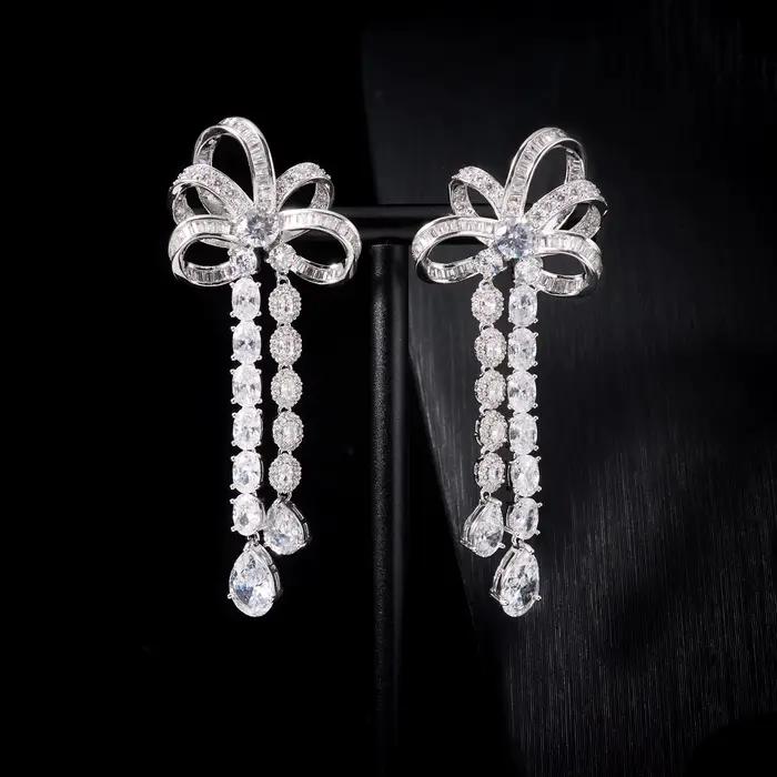 Ensemble de bijoux en zircone cubique pour femmes occassions de mariage et fiançailles papillon élégant parure de luxe